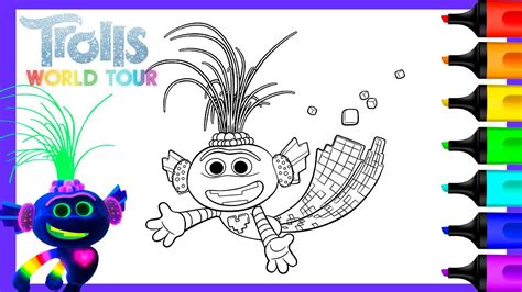 King Trollex Trolls World Tour Color | Art and Coloring Fun - YouTube