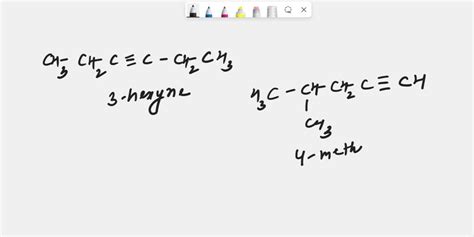 SOLVED: Name and draw the structural formula of each isomer of hexyne.