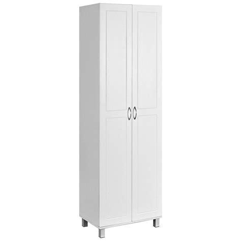 Buy CarteRE 2-Door Tall Storage Cabinet Kitchen Pantry Cupboard Organizer Furniture White ...