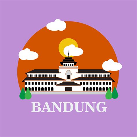 Bandung landmark icon,West java ,Indonesia. 5020227 Vector Art at Vecteezy