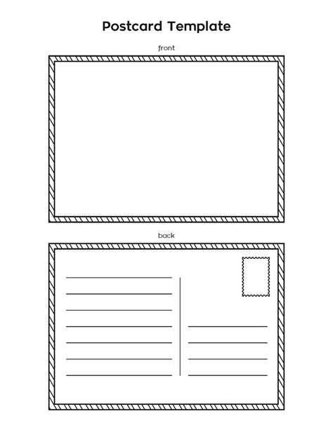 Printable Postcard Template with Lines