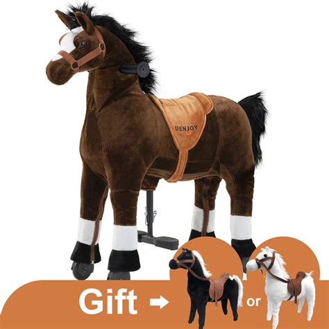 Uenjoy Kids Riding Horse for Kids Plush Ride ons Toy Brown - Walmart.com - Walmart.com