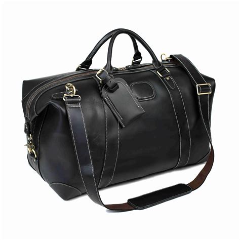 Handmade Full Grain Leather Duffle Bag, Large Travel Bag, Mens Weekender Bag DZ07 ...