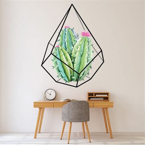 Abstract Green Cactus Wall Sticker