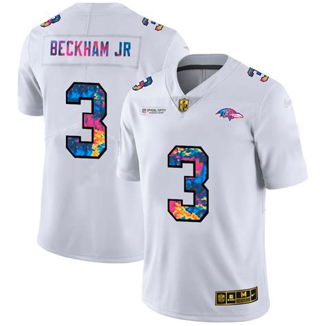 Baltimore Ravens #3 Odell Beckham Jr. Men'S White Multi-Color 2023 Nfl ...