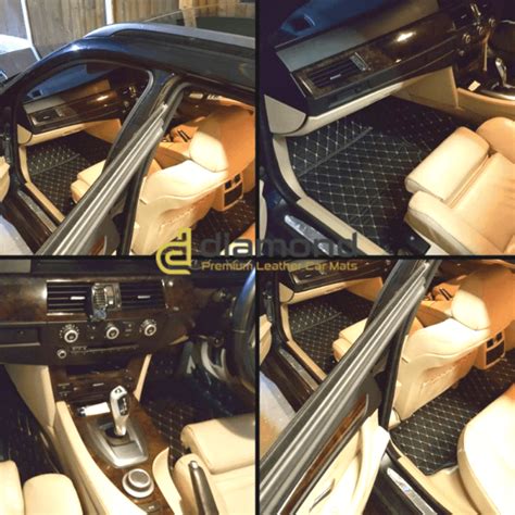 Diamond Car Mats Black and Red Stitching Luxury Car Mats Set - Premium ...