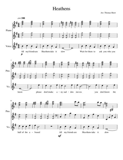 Heathens - Voice And Piano Sheet music for Piano, Voice | Download free ...