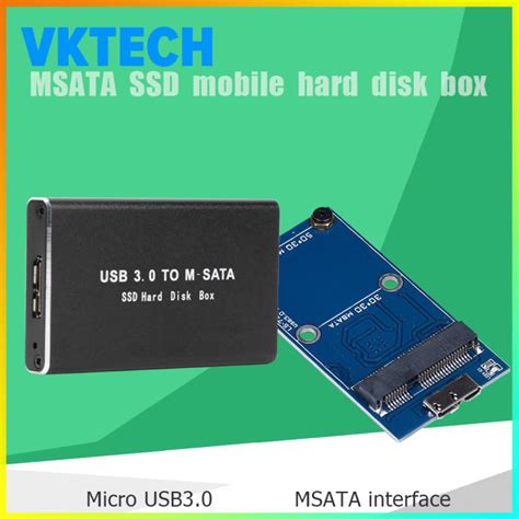 [Vktech] Mini SSD Hard Drive Case USB 3.0 to mSATA Adapter Hard Drive Enclosure Aluminum Alloy ...