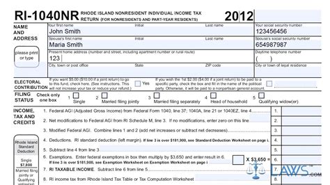 form ri 1040nr nonresident individual income tax return - YouTube