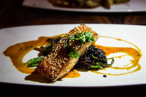 Sesame Soy Glazed Skuna Bay Salmon | My entree (and Kim's, s… | Flickr