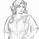 Premium Photo  Illustration Of female doctor coloring Page Amazing sketch template