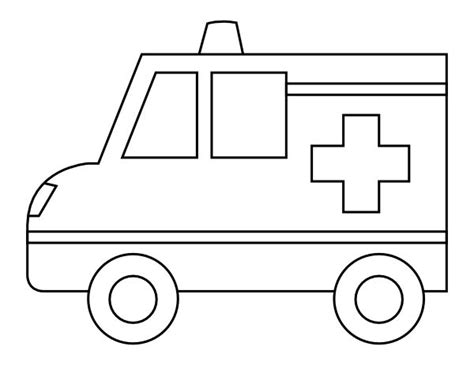 Printable Easy Ambulance Coloring Page | Projets d'art recyclé ...