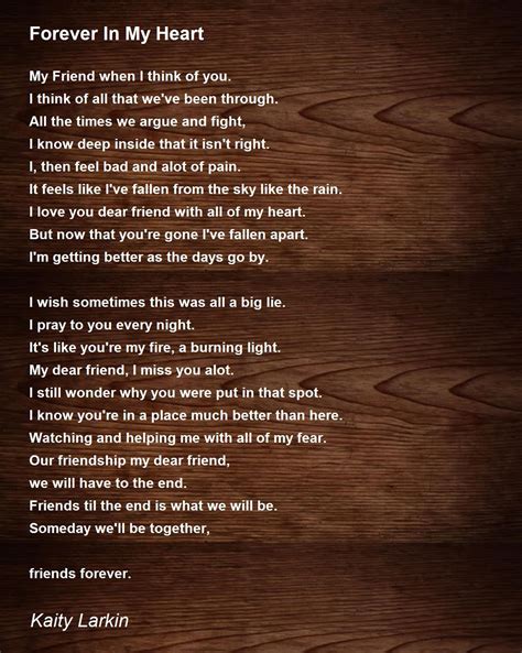 Forever In My Heart - Forever In My Heart Poem by Kaity Larkin