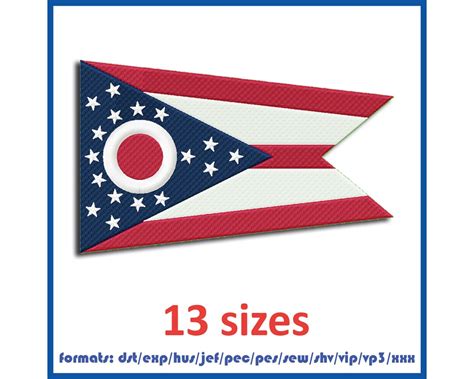 Ohio Flag Embroidery Machines Design Instant Download Digital - Etsy