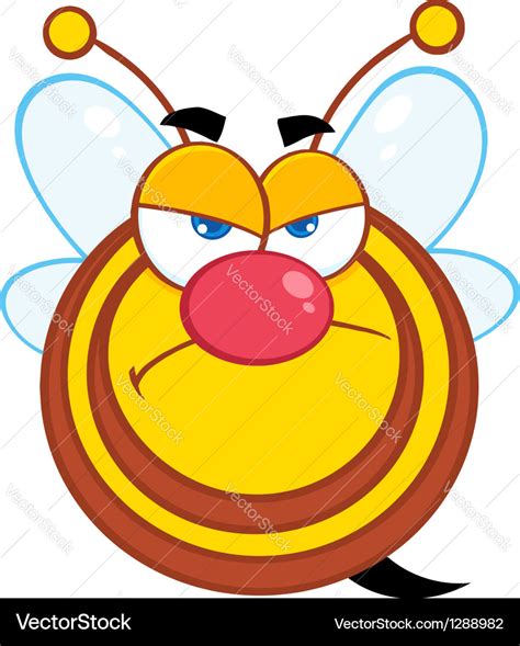 Angry Bee Cartoon Character Royalty Free Vector Image