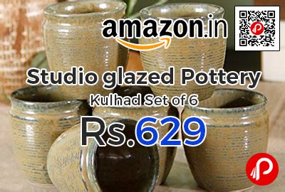 Pottery Kulhad Set of 6 by Studio at Rs.629 Only - Amazon