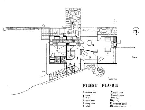 Frank Lloyd Wright Rosenbaum House Floor Plan - House Design Ideas