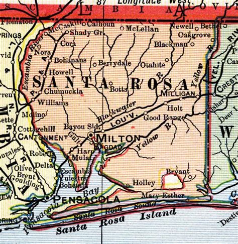 Map of Santa Rosa County, Florida, 1902