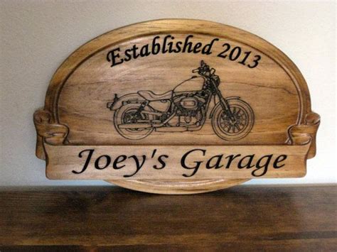 Man Cave Garage Sign with Harley Davidson Graphic Christmas Gifts for Him Personalized Name ...