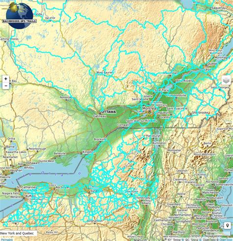 NY QC Snowmobile Trail Map for Garmin - Backwoods GPS Trails