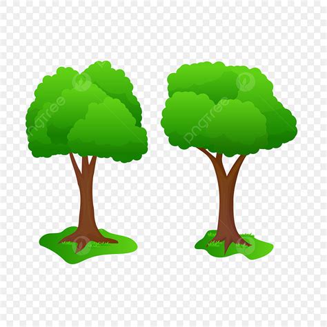 Two Trees Clipart PNG Images, Two Tree Vector Illustration With Simple Design, Tree, Vector ...