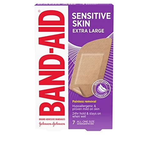 Band-Aid Brand Adhesive Bandages for Sensitive Skin, Hypoallergenic ...