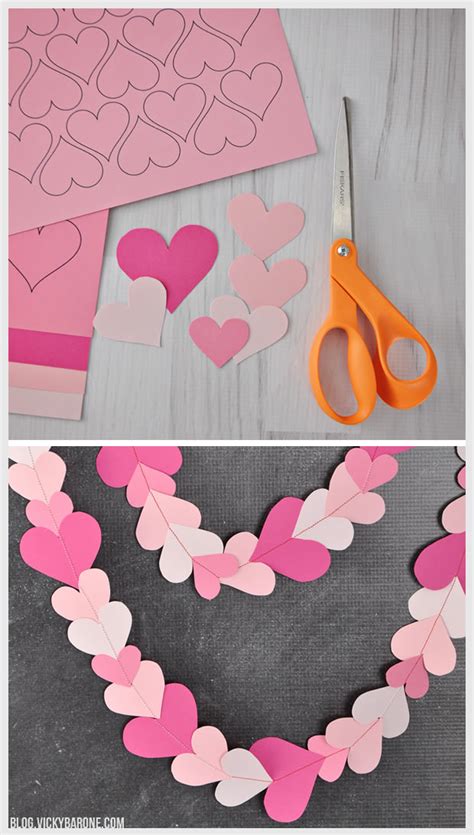 DIY Paper Heart Garland + A Free Printable - Vicky Barone