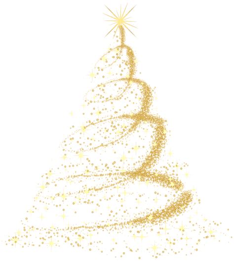 Gold Christmas Tree PNG Clip Art