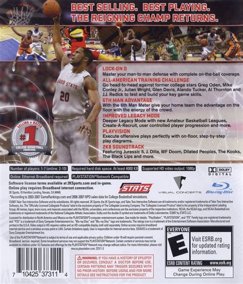 College Hoops NCAA 2K8 (2007) box cover art - MobyGames