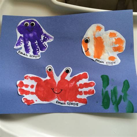 Day care children handprint animals sea animals crabfish handprint ...