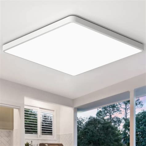 Waterproof Bathroom LED Ceiling Light, Modern Square Flush