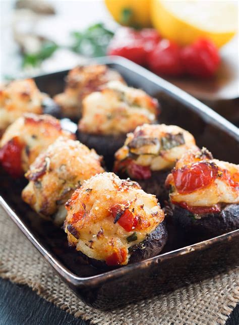 Easy Crab Stuffed Mushrooms - heaven on a plate!