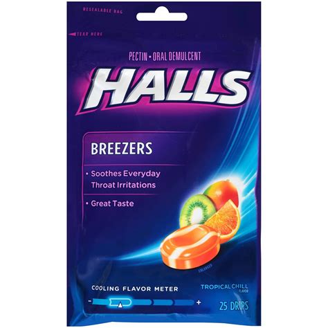 Amazon.com : Halls Halls Fruit Breezers, Tropical Chill, 25 lozenges ...