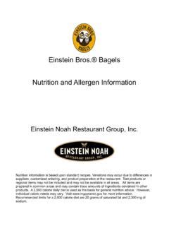 Einstein Bros.® Bagels Nutrition and Allergen Information / einstein ...