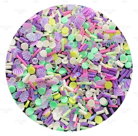 20gm, Polymer Clay Slices, Mermaid Clay Slices, Ariel Clay Slices for Resin, Seashell Clay ...