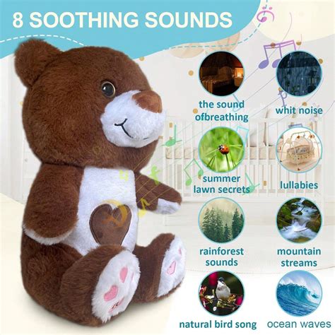 Multi-Functional Breathing Teddy Bear Plush Doll With Soothing Music ...