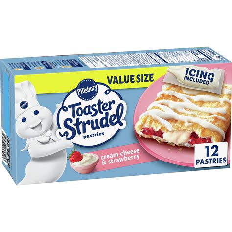 Pillsbury Toaster Strudel Pastries, Cream Cheese & Strawberry, 12 ct, 23.4 oz - Walmart.com