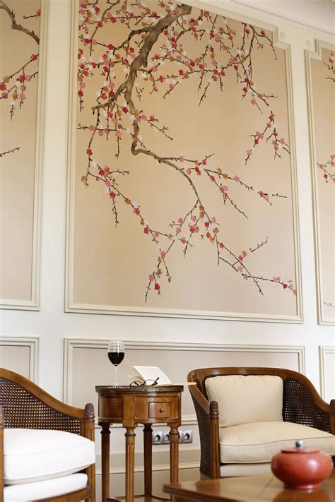 De Gournay hand painted plum blossom wallpaper De Gournay Wallpaper ...