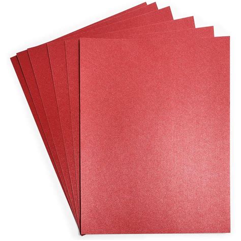 50-Pack Metallic Shimmer Red Cardstock, 250 GSM Paper, Perfect for ...