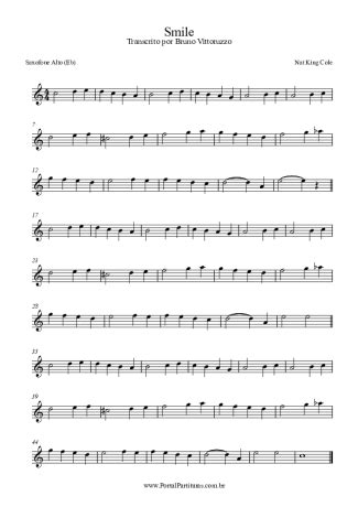 Nat King Cole - Smile - Sheet Music For Alto Saxophone