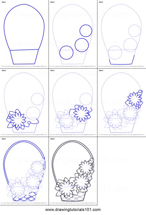 Flower Basket Drawing at PaintingValley.com | Explore collection of Flower Basket Drawing