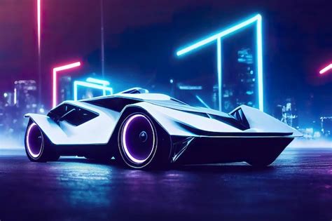 Premium Photo | Cyberpunk futuristic sports car painting illustration art