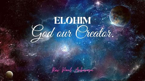 “Elohim - God our Creator" | Rev Paul Anbarasu | Sunday Service | 09-01-2022 | 9.00 am - YouTube