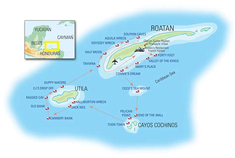 Roatan Tourist Map