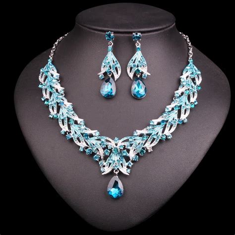 Fashion Crystal Jewellery Bridal Jewelry Sets Prom Party Costume Accessories Wedding Necklace ...
