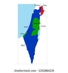 Vector Map Israel Neighboring Countries Stock Vector (Royalty Free ...