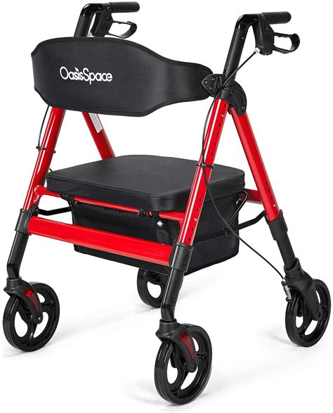 OasisSpace Heavy Duty Rollator Walker - Bariatric Rollator Walker with ...