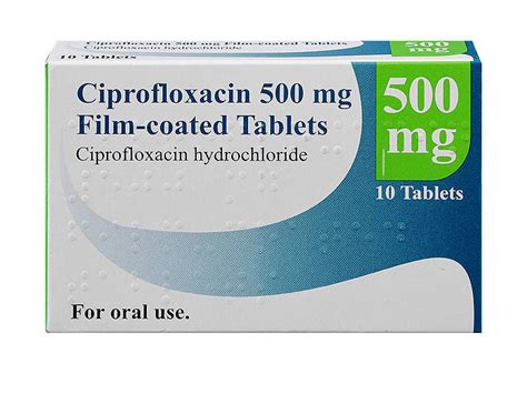 Ciprofloxacin hcl 500 mg ta — con visa en línea