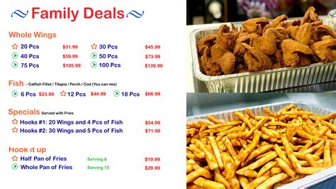 Menu | Hooks Fish And Chips Restaurant | 1611 Rice St N, St Paul, Mn 55114 | 7639 Jolly Ln ...