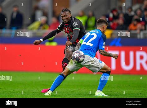 Milano, Italy. 12th Apr, 2023. Rafael Leao (17) of AC Milan seen during ...